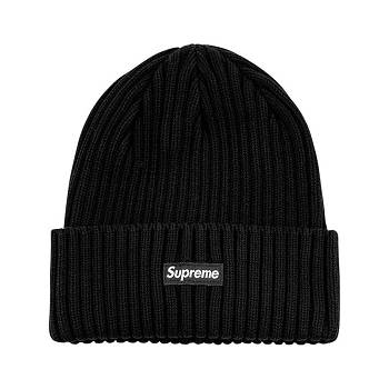 Black Supreme Overdyed Logo Beanie Hats | Supreme 523JJ